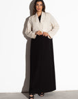 IVORY BLACK TWO TONE ABAYA