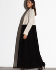 IVORY BLACK TWO TONE ABAYA