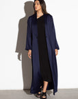 Sleek Jacket Open Abaya in Polished Navy