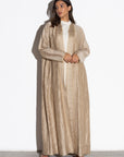 Textured Loose Cut Golden Abaya