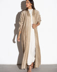 Textured Loose Cut Golden Abaya