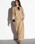 WINTER REVERSIBLE ABAYA IN CARAMEL-IVORY