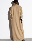 WINTER REVERSIBLE ABAYA IN CARAMEL-IVORY