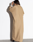 WINTER REVERSIBLE ABAYA IN CARAMEL-IVORY