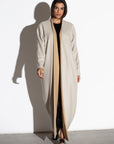 WINTER REVERSIBLE ABAYA IN CARAMEL-IVORY