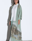 Hand Painted Colour kimono in Mint Green