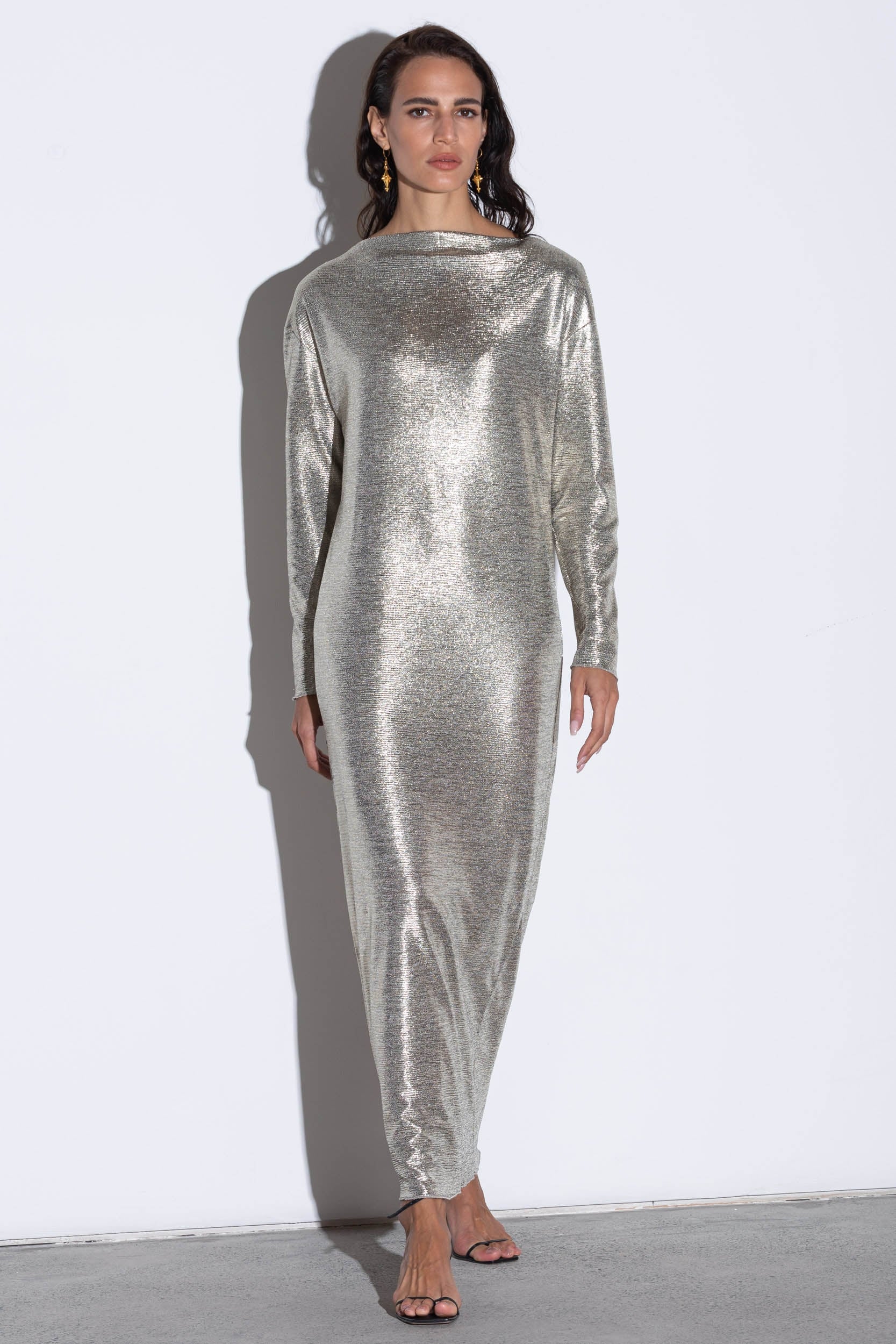 Metallic Silver Dress