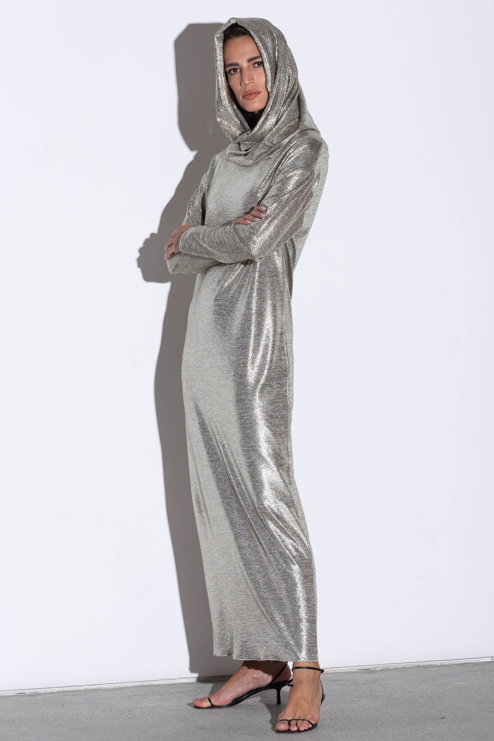 Metallic Silver Dress