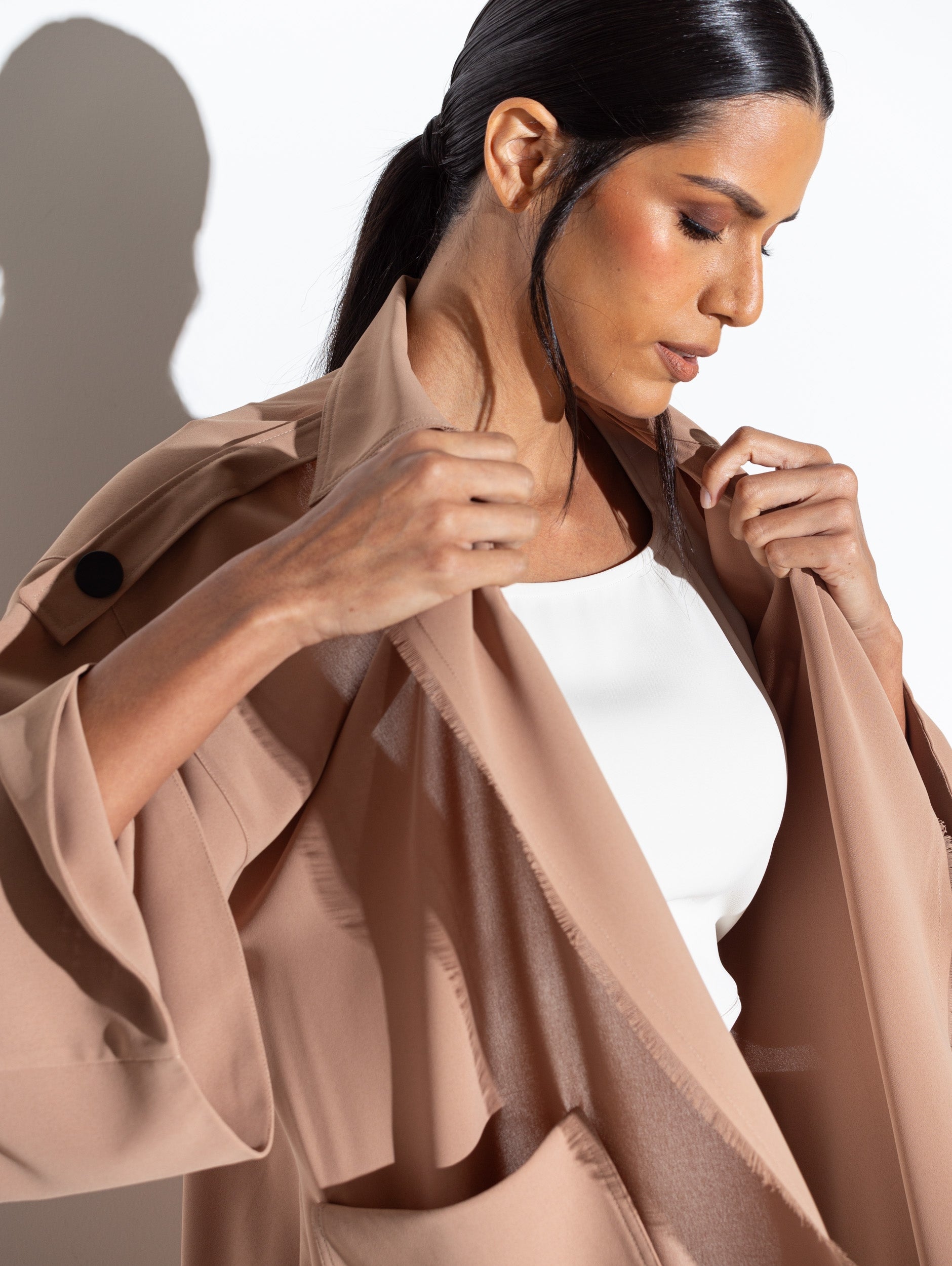 Trench Abaya in Caramel