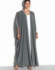 Woven Abaya in Gray Green