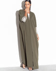 Forest Green Abaya with Metallic Sleeves