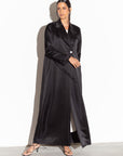 Satin Suit Abaya in Black