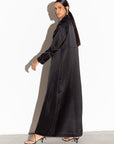 Satin Suit Abaya in Black