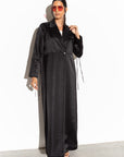 Satin Suit Abaya in Black