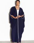 Woven Abaya in Navy Blue