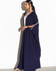 Woven Abaya in Navy Blue