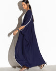 Woven Abaya in Navy Blue