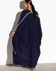 Woven Abaya in Navy Blue