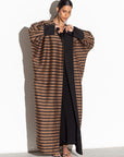 Brown Stripe Abaya