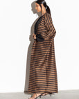 Brown Stripe Abaya