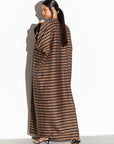 Brown Stripe Abaya