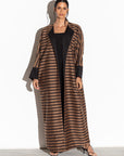 Brown Stripe Abaya