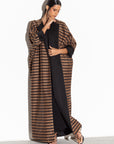 Brown Stripe Abaya