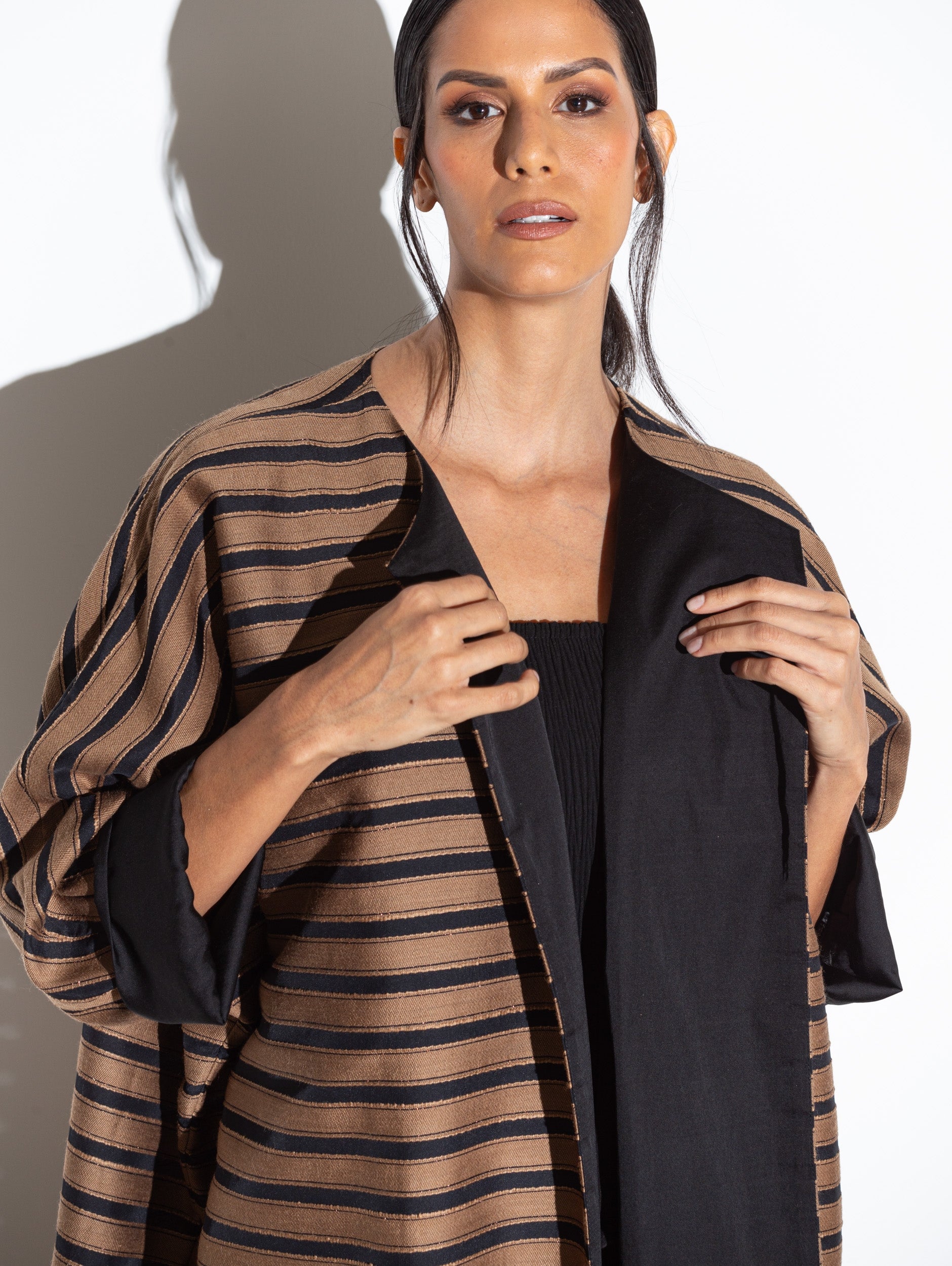 Brown Stripe Abaya