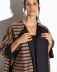 Brown Stripe Abaya