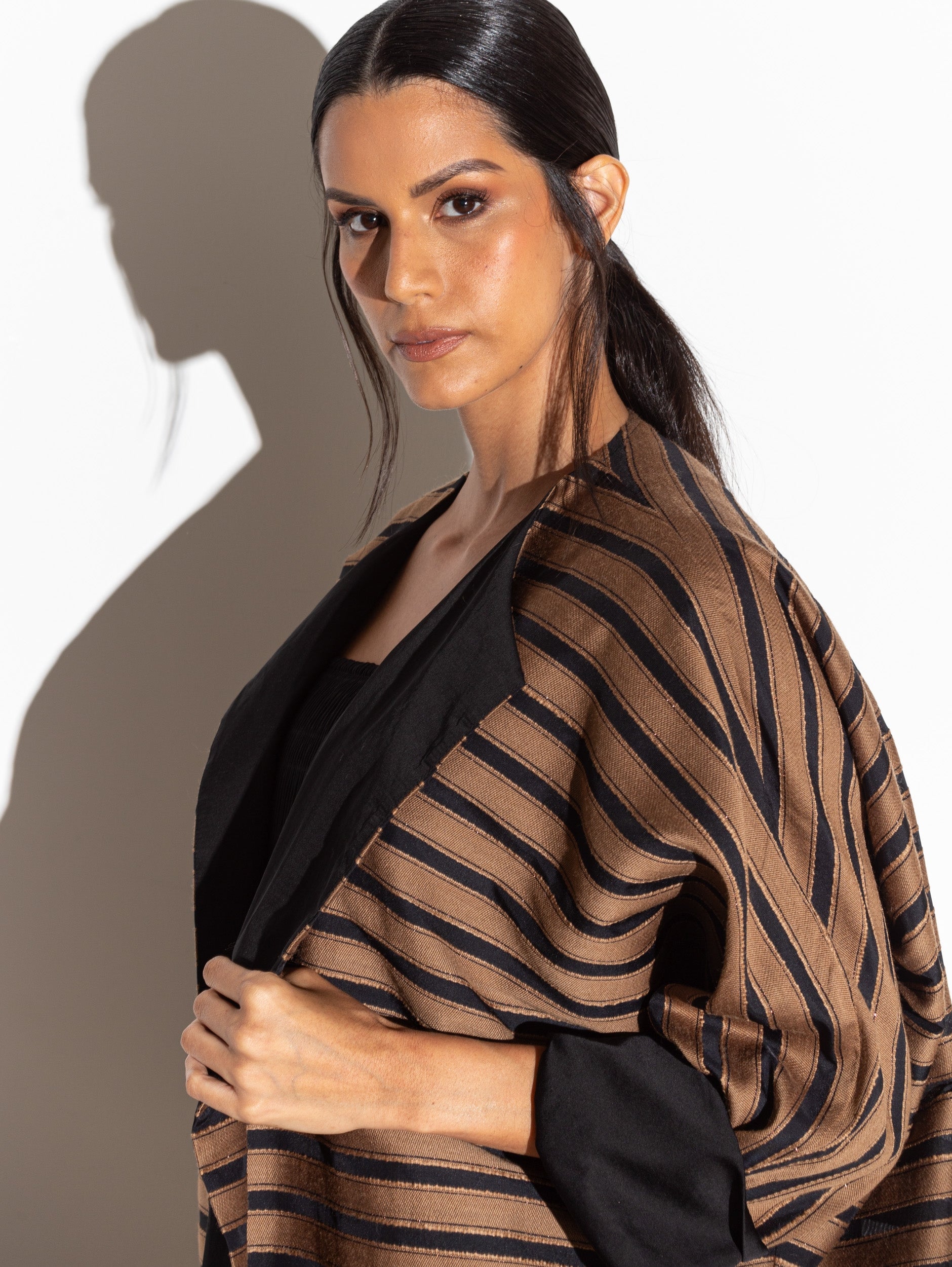 Brown Stripe Abaya