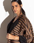 Brown Stripe Abaya