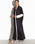 Black and Ivory Sleeve Abaya