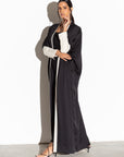 Black and Ivory Sleeve Abaya