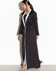 Black Jacket Abaya with Ivory Collar