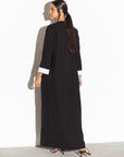 BLACK AND WHITE COLLAR ABAYA