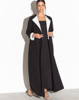 BLACK AND WHITE COLLAR ABAYA