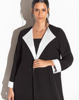 BLACK AND WHITE COLLAR ABAYA