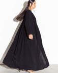 Pleated Abaya in Black