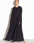 Pleated Abaya in Black