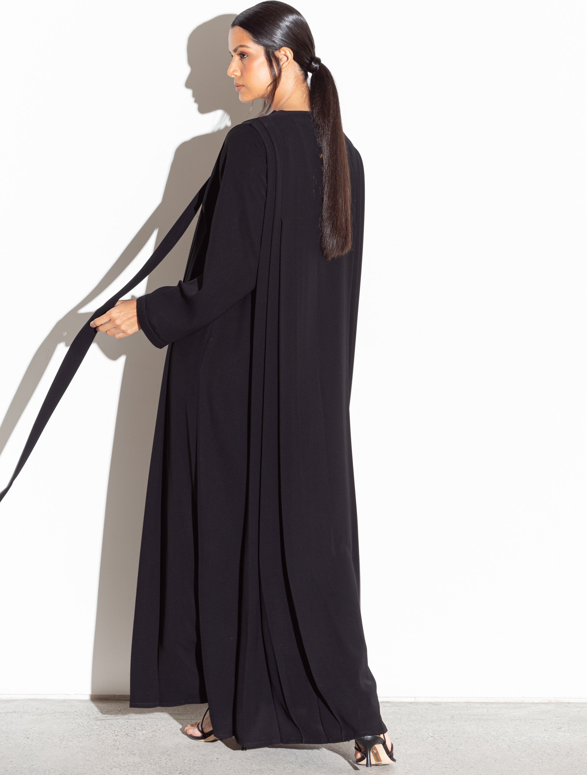 Pleated Abaya in Black