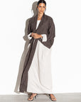 Textured Abaya in Cedar Ivory