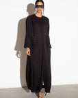 Black Trench Pattern Abaya