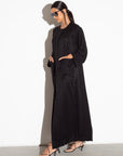 Black Trench Pattern Abaya