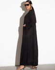 Black Trench Pattern Abaya