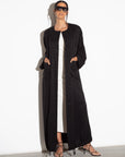 Black Trench Pattern Abaya