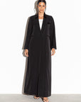 Black Suit Abaya with velvet collar