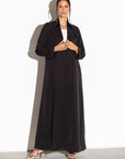 Black Suit Abaya with velvet collar