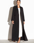 Black Suit Abaya with velvet collar