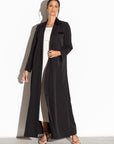 Black Suit Abaya with velvet collar