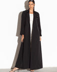 Black Suit Abaya with velvet collar